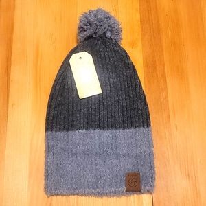 NWT Janice Apparel Gray Beanie with Pom